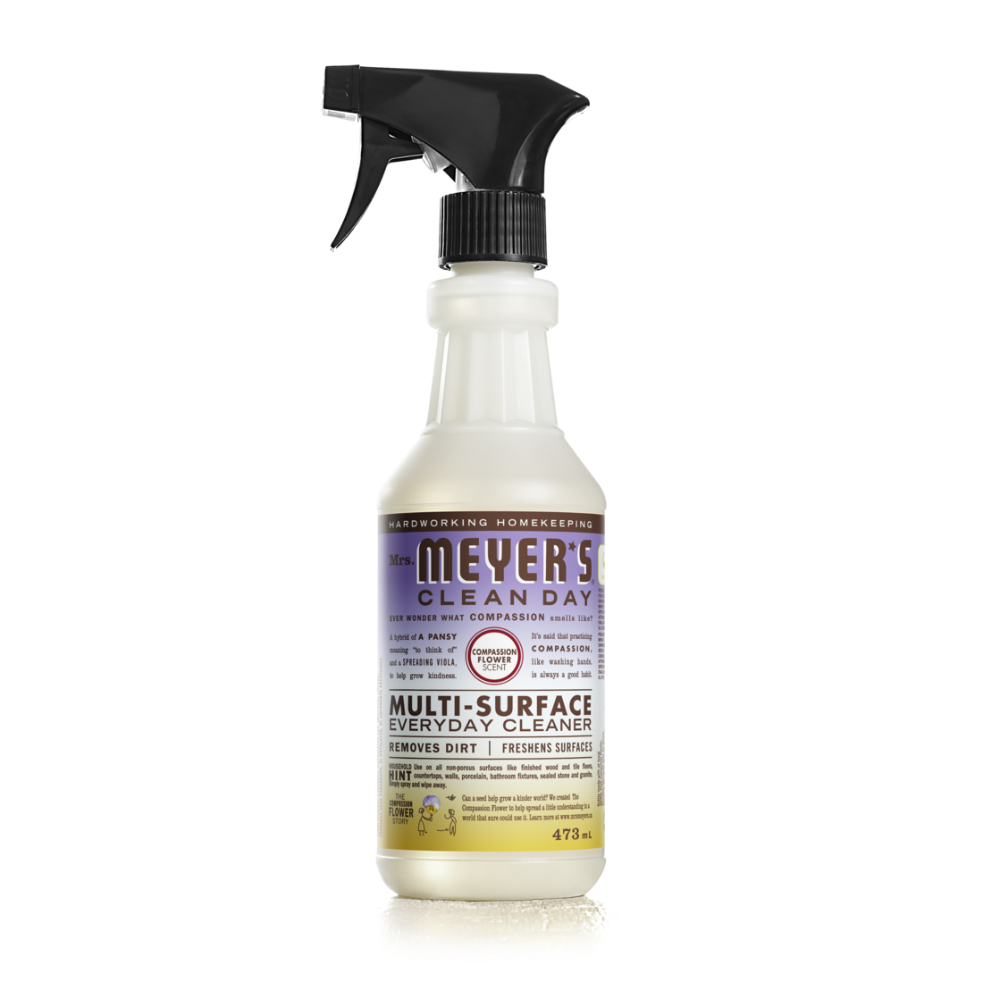 Mrs. Meyer's Clean Day Multi-Surface Everyday Cleaner Spray, 22 Garden Scents, 473ml - Compassion Flower