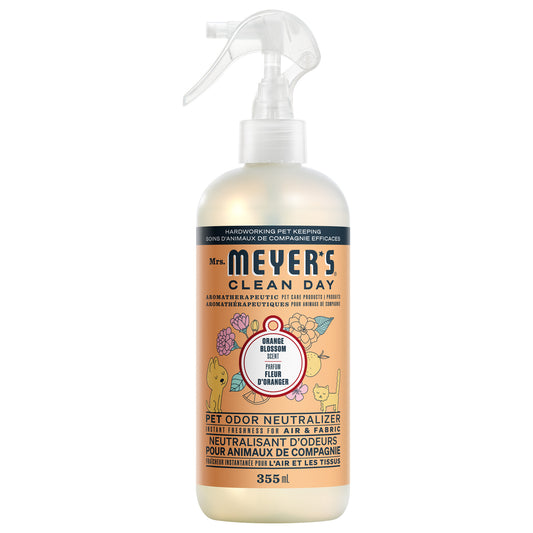 Mrs. Meyer's Clean Day Pet Odor Neutralizer Spray for Air and Fabrics, Orange Blossom or Coconut Leaf, 355ml - Orange Blossom