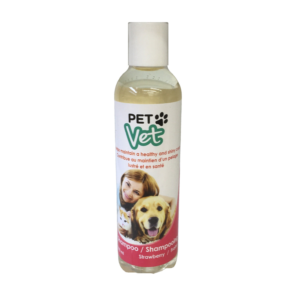 PetVet Pet Shampoo for Dogs and Cats, Coconut and Palm Based, Vanilla, Strawberry or Neutral Tearless, 250ml - Strawberry
