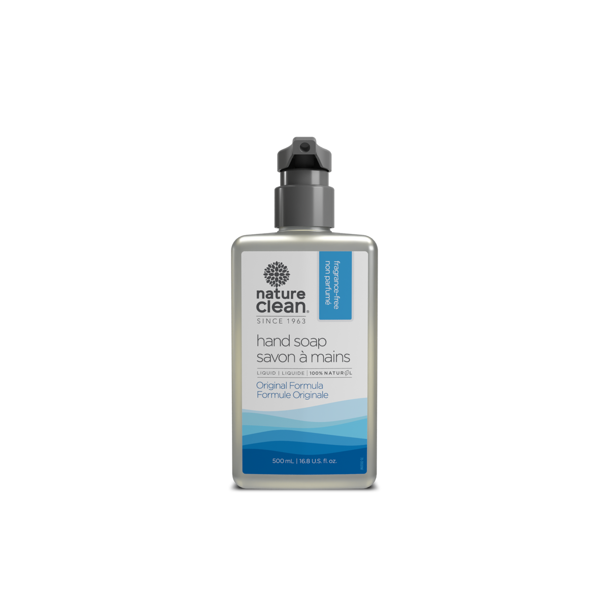 Nature Clean Liquid Hand Soap with Glycerin, Fragrance Free, Citrus or Sweet Pea Lemon Balm, 500ml - Fragrance Free