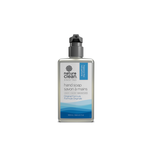 Nature Clean Liquid Hand Soap with Glycerin, Fragrance Free, Citrus or Sweet Pea Lemon Balm, 500ml - Fragrance Free