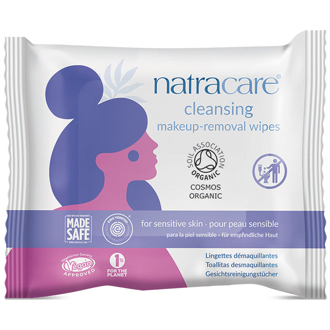 Natracare Cleansing Make-up Removal Wipes with Organic Aloe Vera, Chamomile and Apricot, 20 Wipes