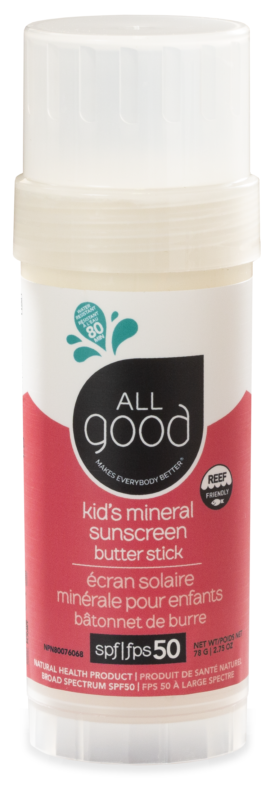 All Good SPF 50 Kids Mineral Sunscreen Butter Stick - 78g