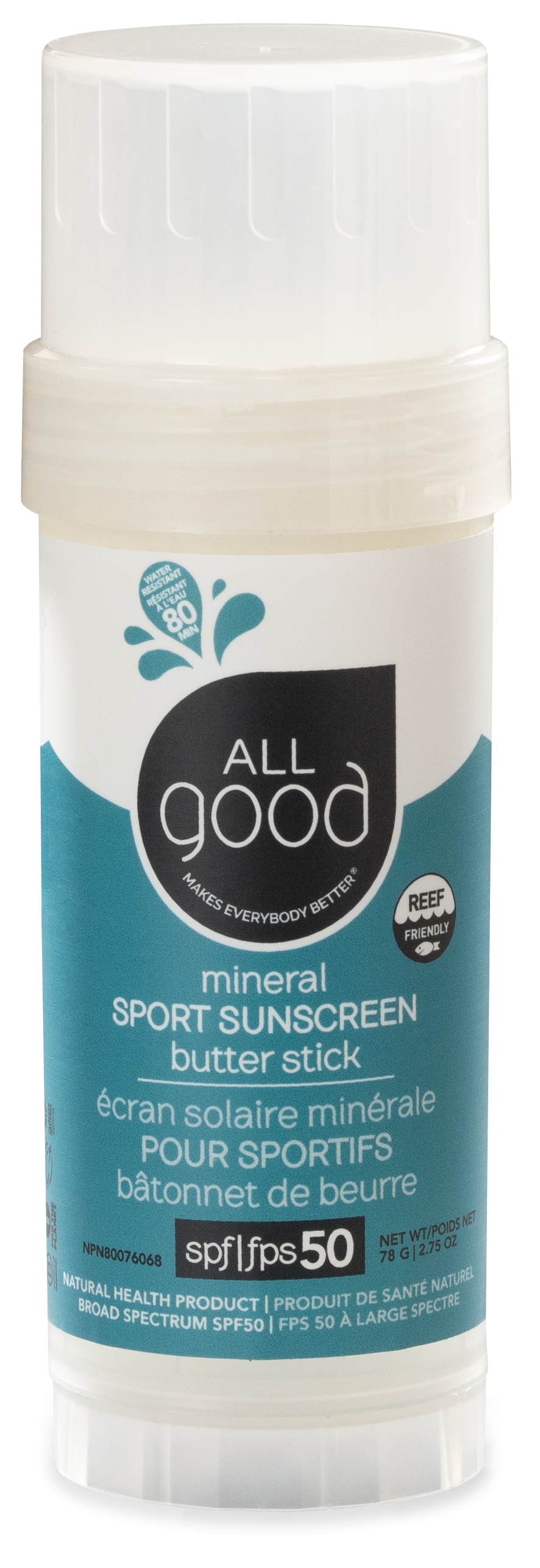 All Good SPF 50 Sport Mineral Sunscreen Butter Stick - 78g