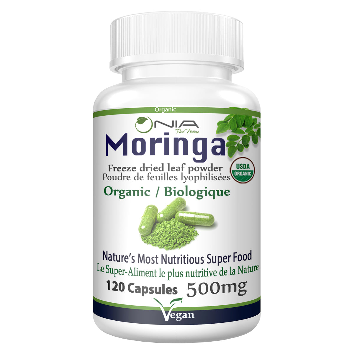 120 Capsules | Nia Pure Nature Organic Moringa Capsules 120 Capsules