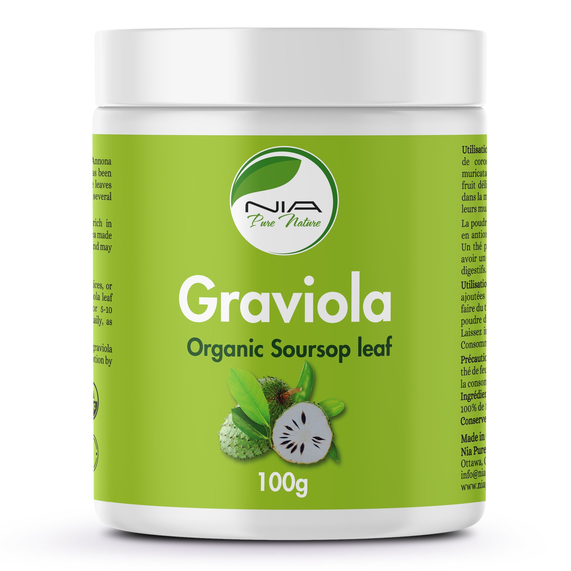 100g | Nia Pure Nature Organic Soursop Leaf Powder 100g