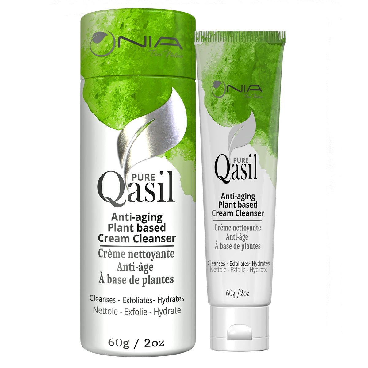 Nia Pure Nature PURE Qasil Face Cream Cleanser with Qasil Leaf, Aloe and Chamomile, Gentle Makeup Remover, 60ml
