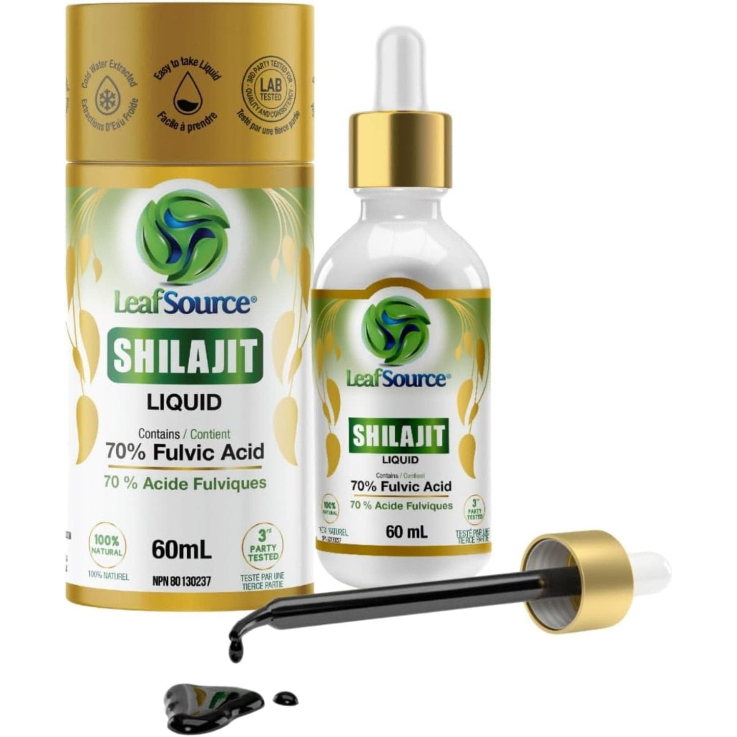 Neutral Taste, 60mL | Leaf Source Shilajit Premium Liquid