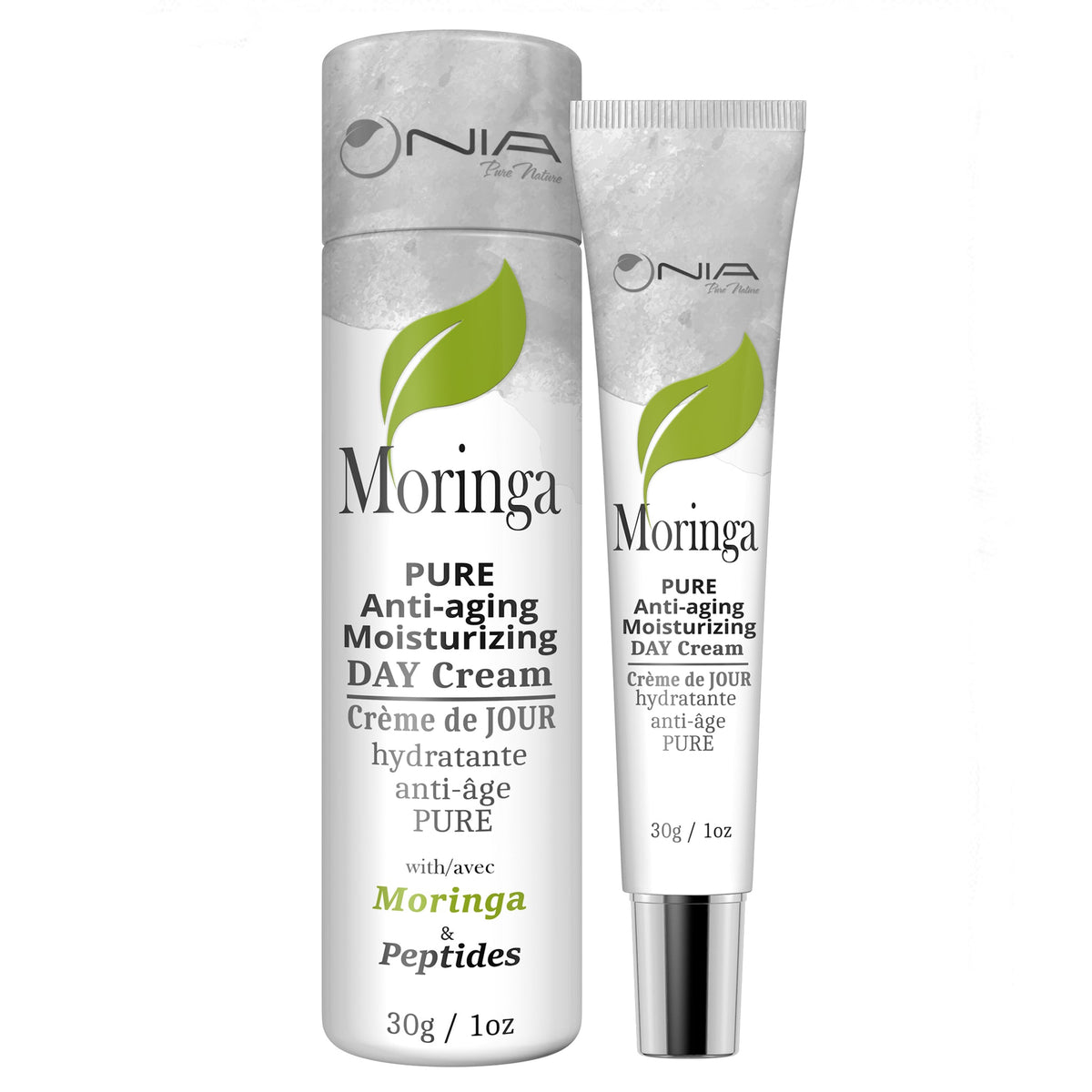 Nia Pure Nature Moringa Anti-Aging Moisturizing Day Cream with Organic Moringa Oil and Peptides, 30g