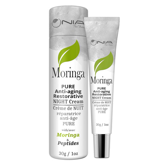 Nia Pure Nature Moringa Anti-Aging Restorative Night Cream with Organic Moringa Oil and Peptides, 30g
