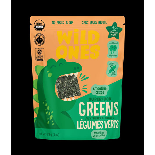 Wild Ones Smoothie Crisps and Crackers, Case of 9 x 28g - Greens Smoothie Crisps