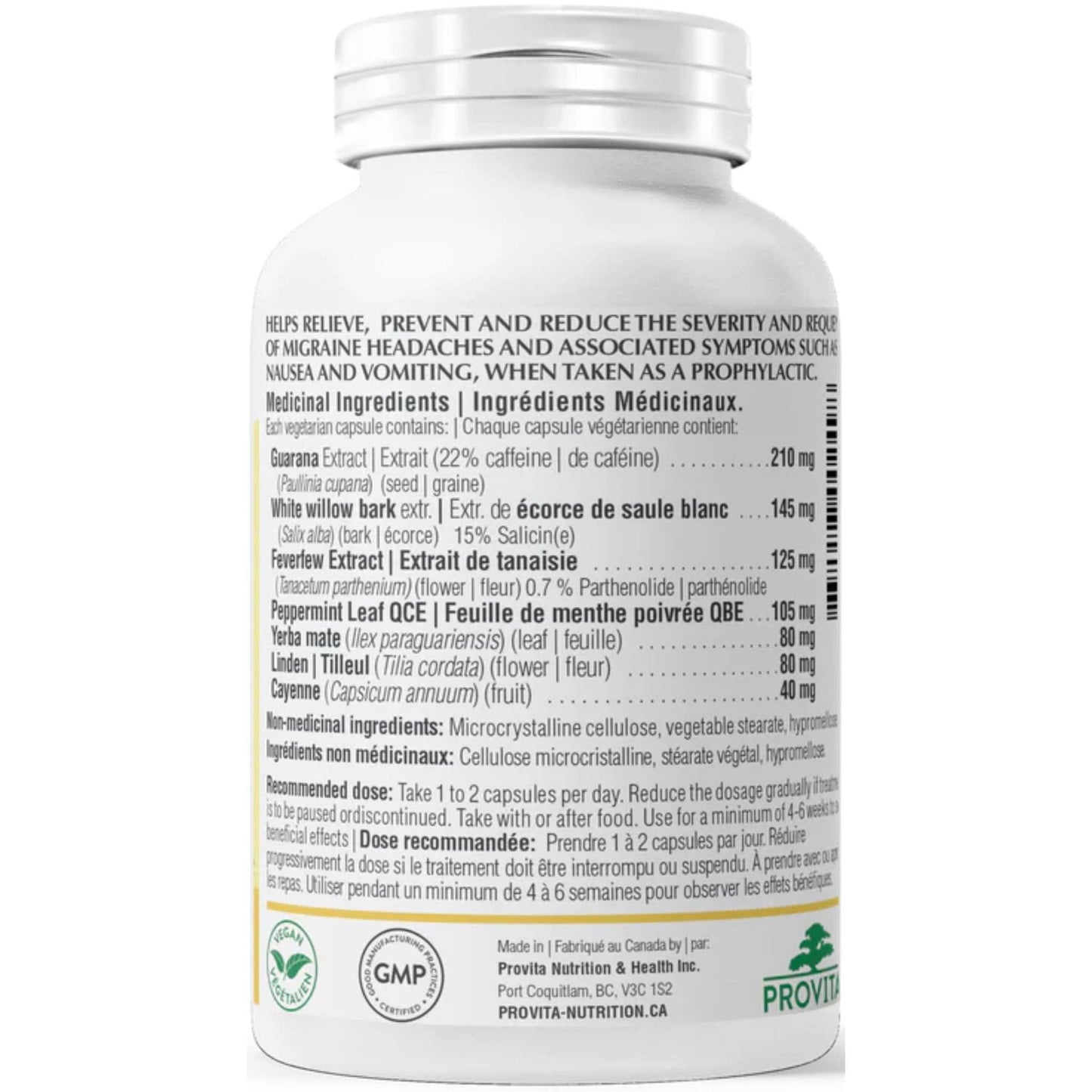 60 Vegetable Capsules | Provita Nutrition Migraine Complex
