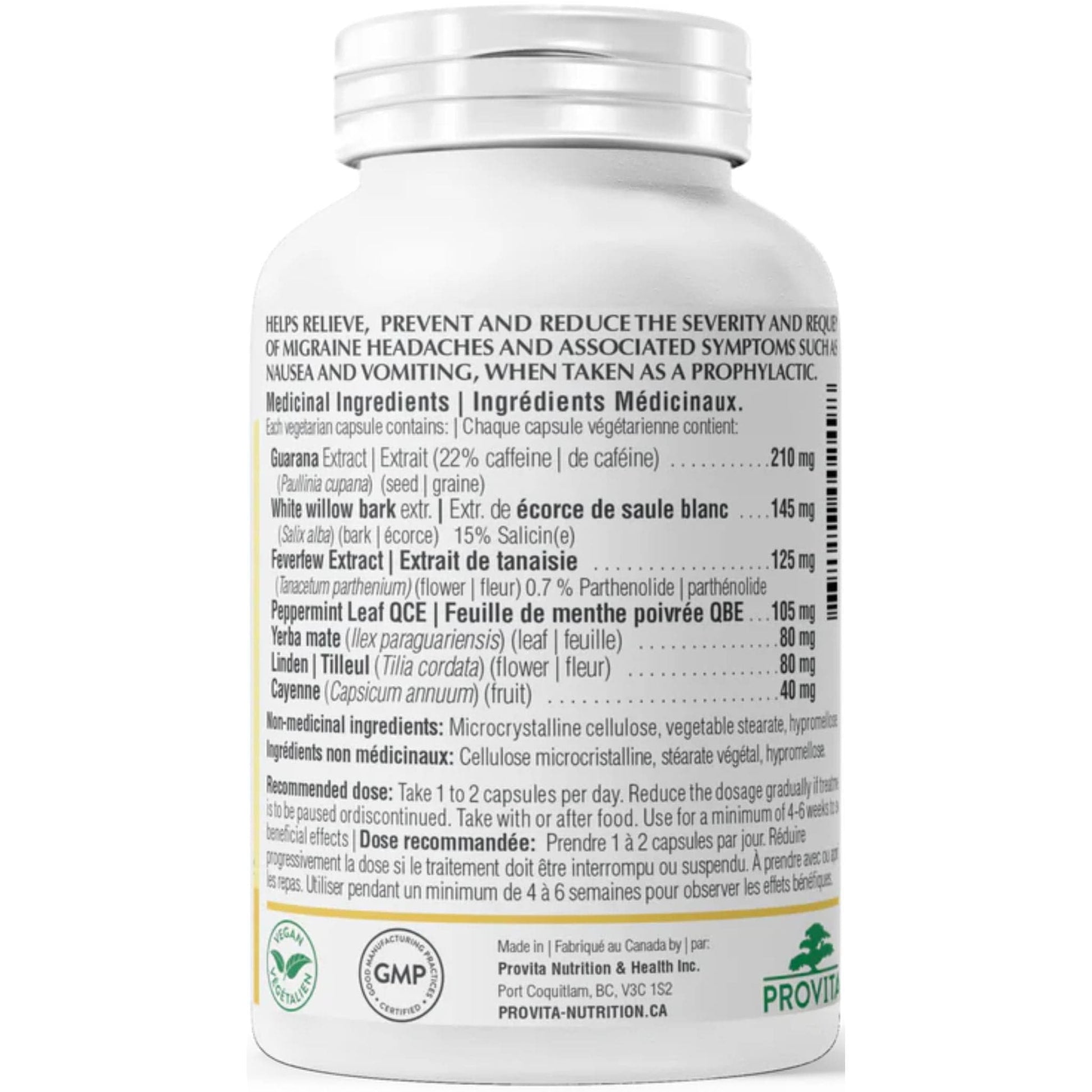 60 Vegetable Capsules | Provita Nutrition Migraine Complex