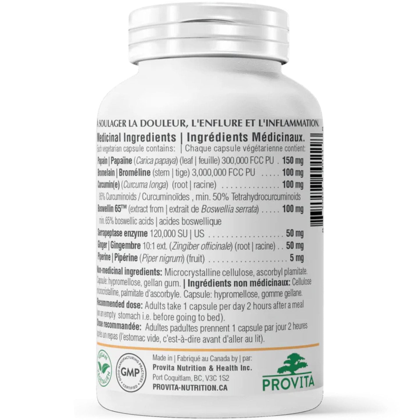 30 Vegetable Capsules | Provita Nutrition Serra-Plus Forte