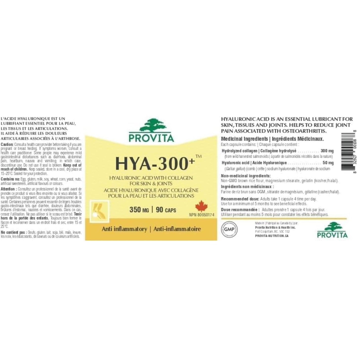 90 Capsules | Provita Nutrition HYA-300+ 350 mg