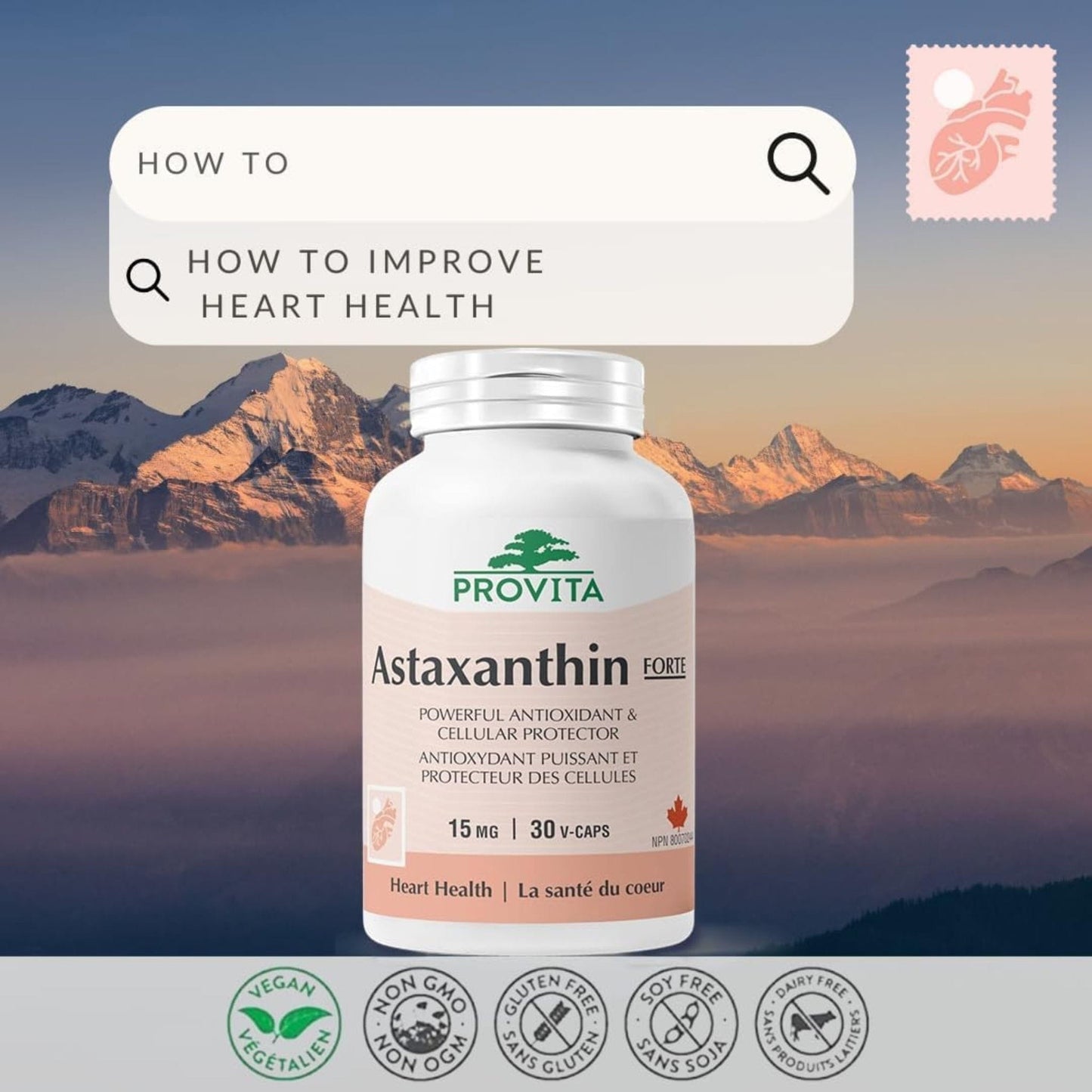 30 Vegetable Capsules | Provita Nutrition Astaxanthin Forte