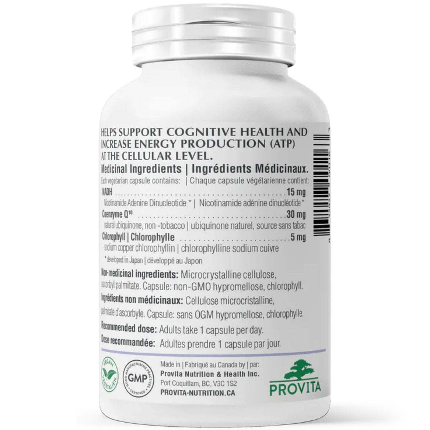 30 Vegetable Capsules | Provita Nutrition NADH+ Forte 15 mg