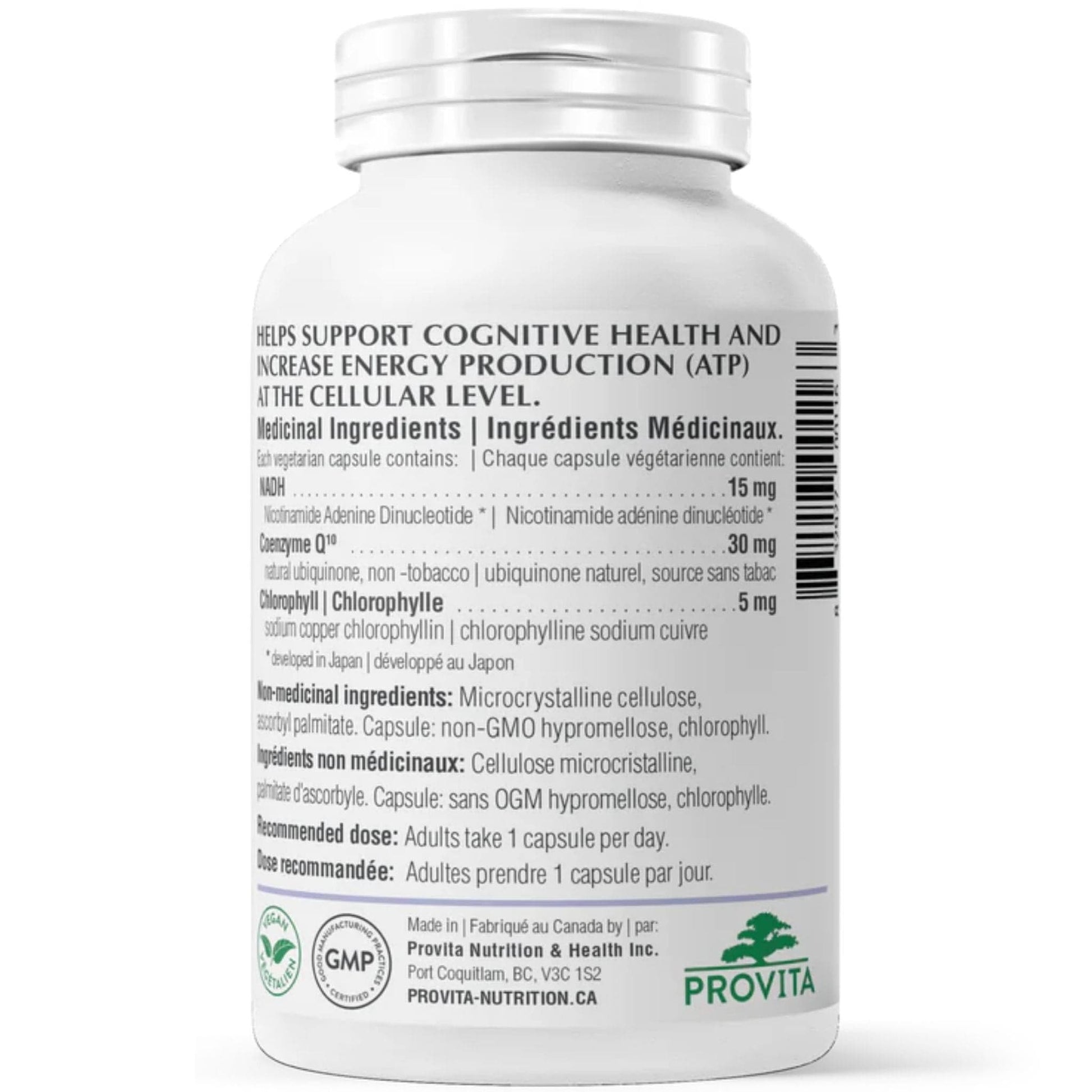 30 Vegetable Capsules | Provita Nutrition NADH+ Forte 15 mg