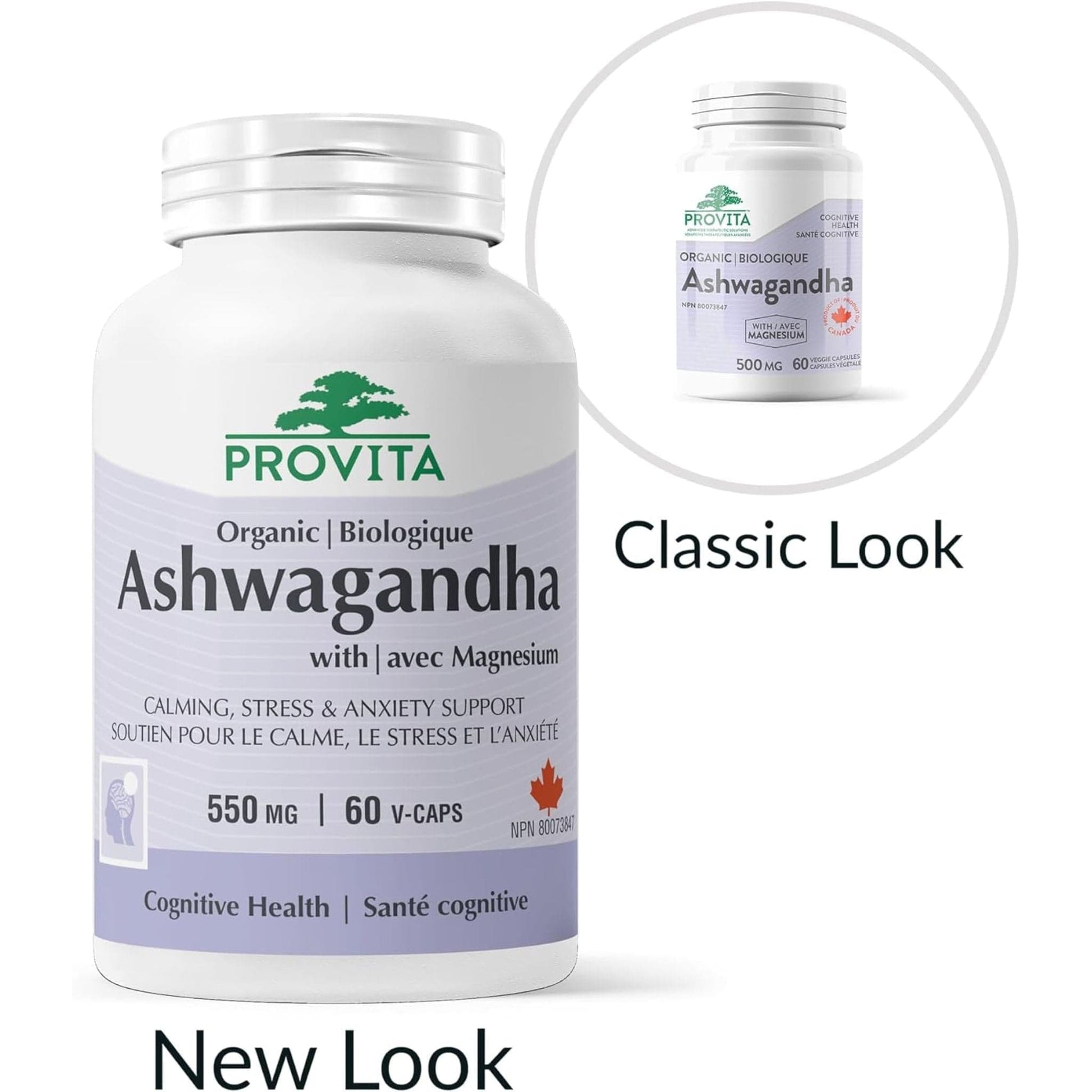 60 Vegetable Capsules | Provita Nutriion Organic Ashwagandha with Magnesium 550 mg