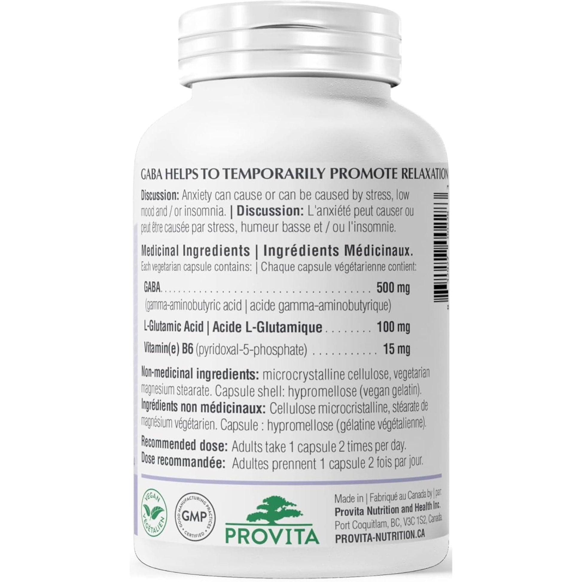 60 Vegetable Capsules | Provita Nutrition Synergistic GABA Complex