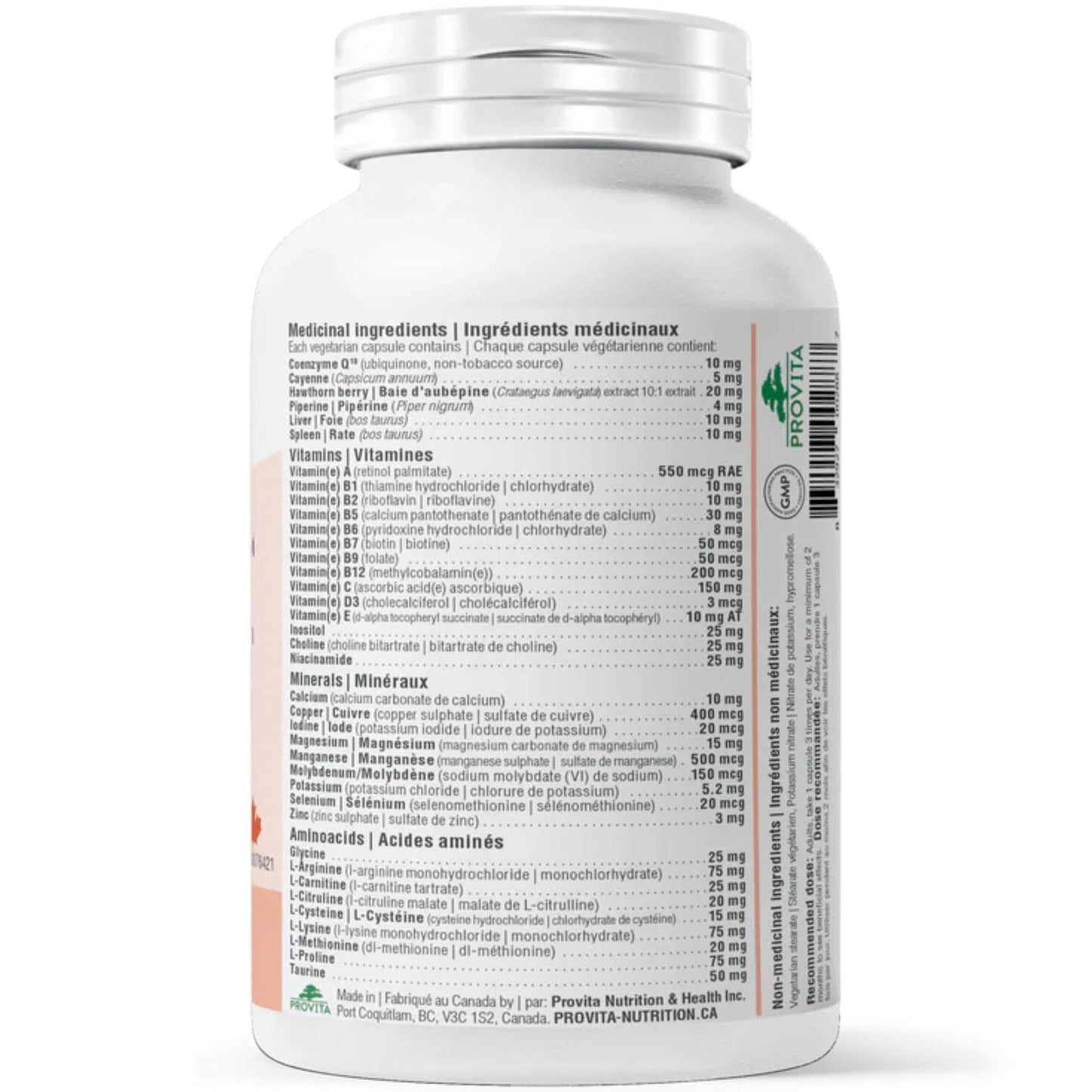 330 Vegetable Capsules | Provita Nutrition Kardio Flow