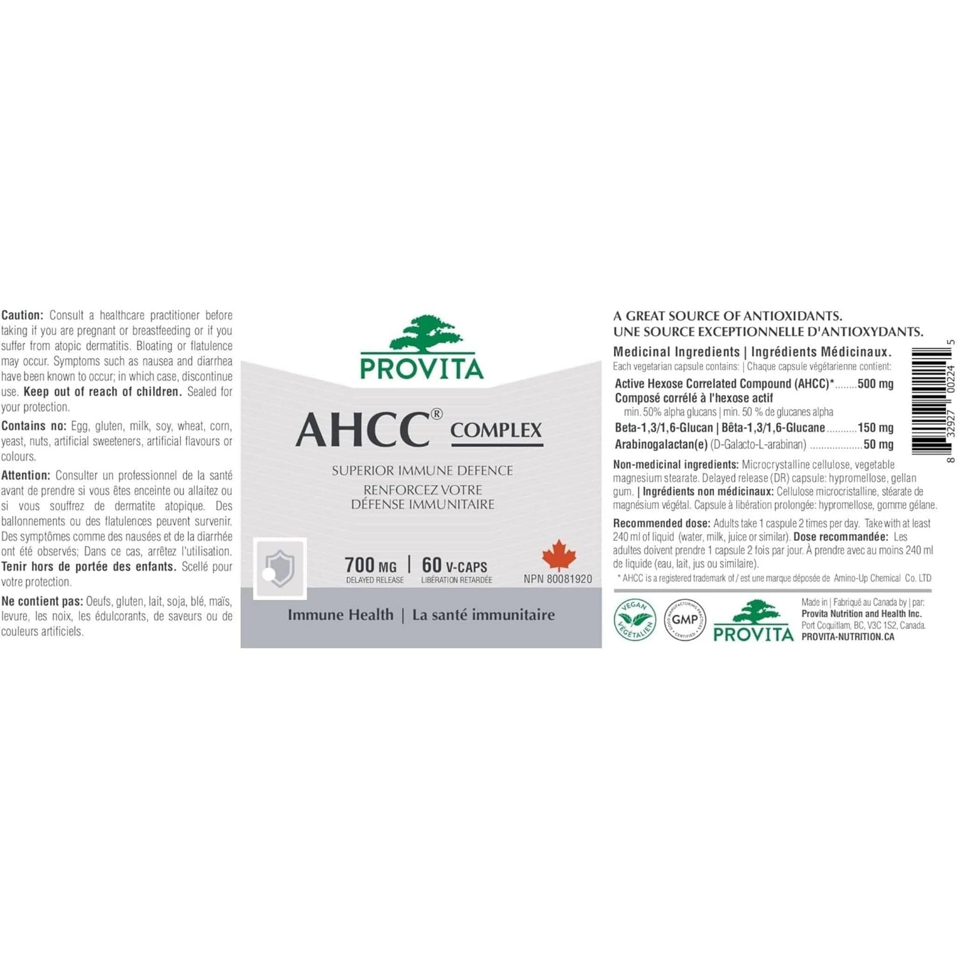 60 Vegetable Capsules | Provita AHCC Complex