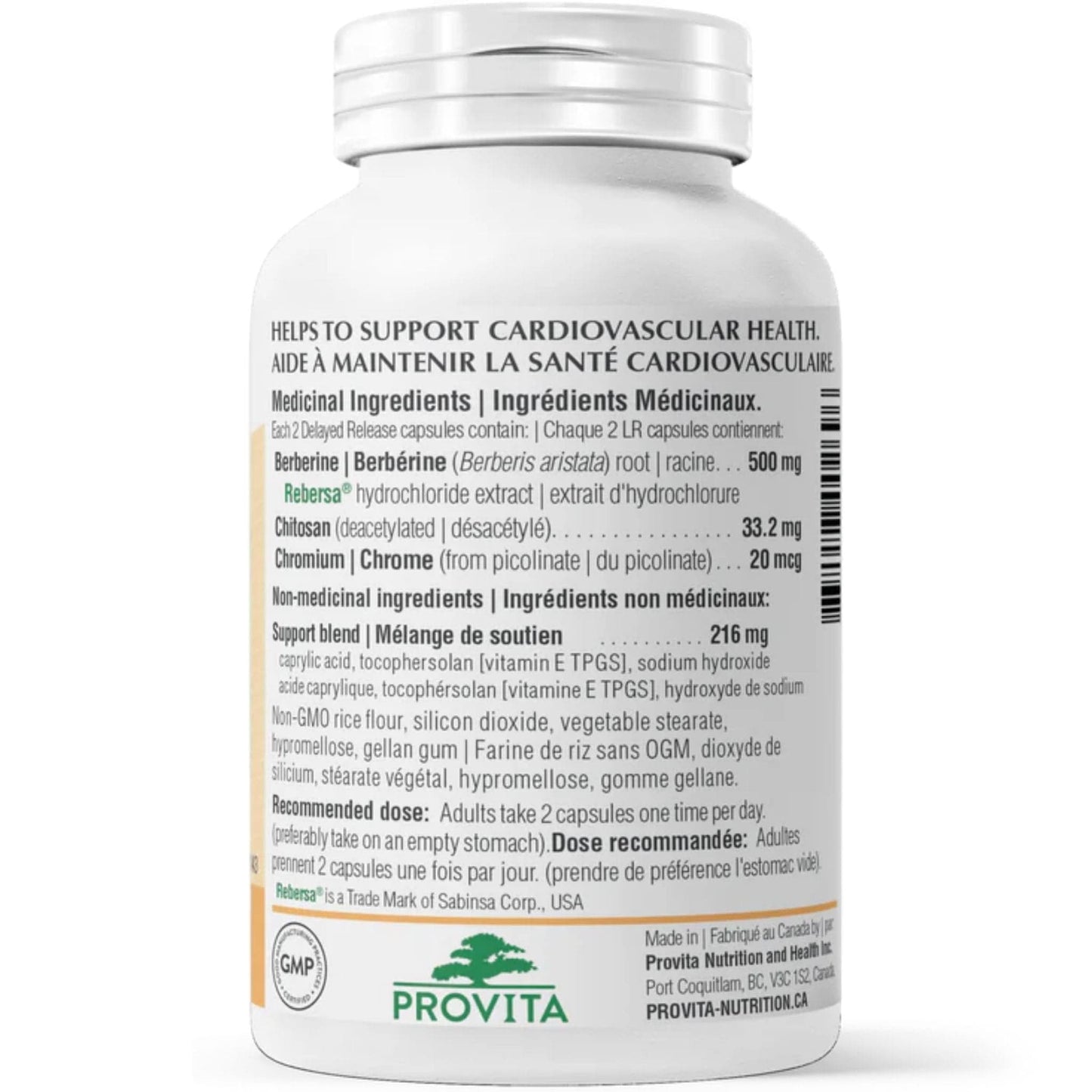 60 Vegetable Capsules | Provita Nutrition Berberine TPGS