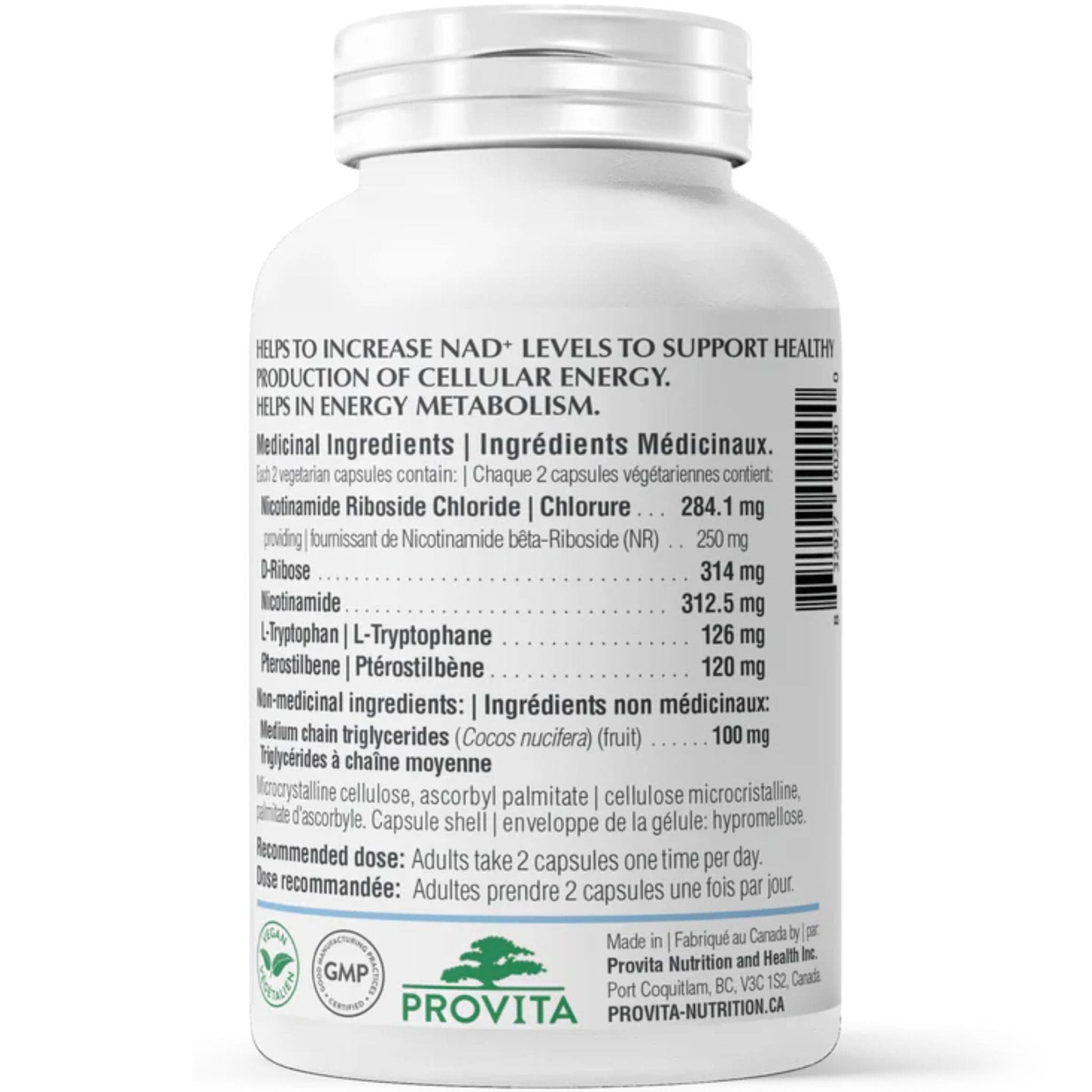 60 Vegetable Capsules | Provita Nutrition NADogen