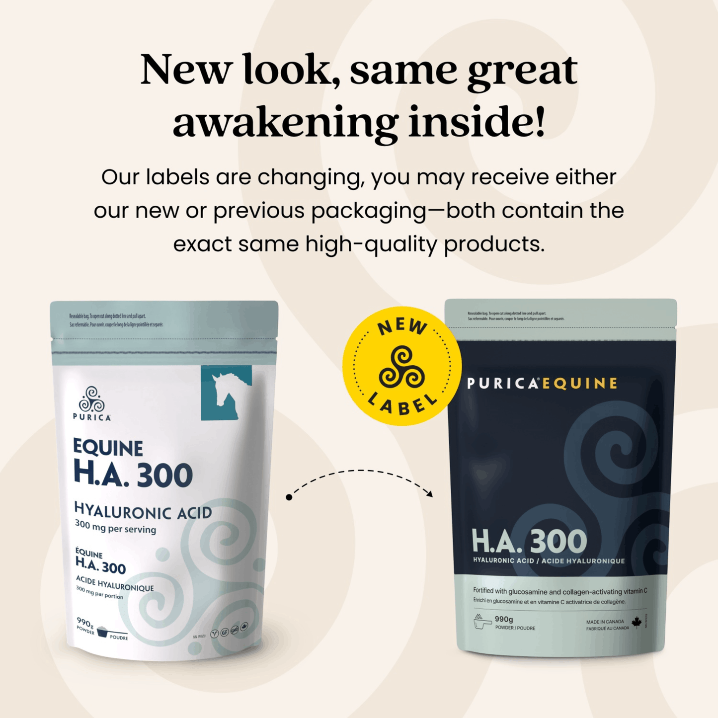 990g | Purica Equine H.A Hyaluronic Acid 300 New Look