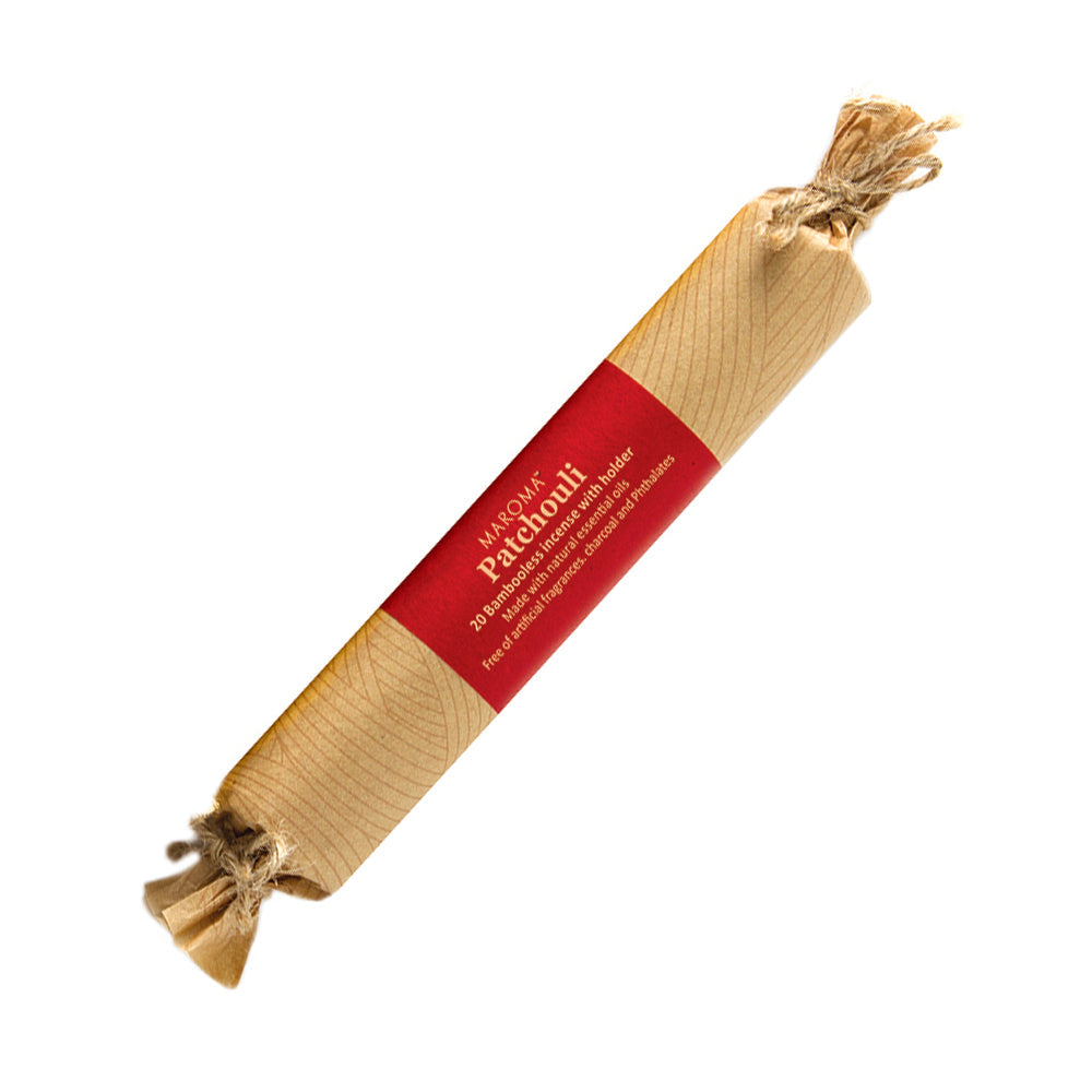 Maroma Bambooless Incense with Holder, 5 Scents, 20 Sticks - Patchouli