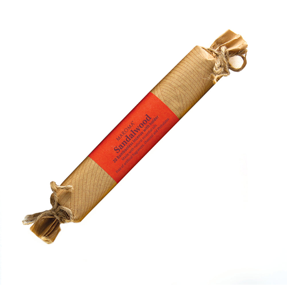Maroma Bambooless Incense with Holder, 5 Scents, 20 Sticks - Sandalwood