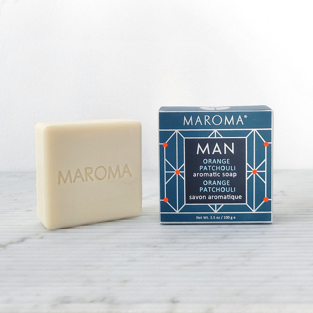 Maroma Grooming Collection Bar Soap for Men, Triple Milled, 100g - Orange Patchouli