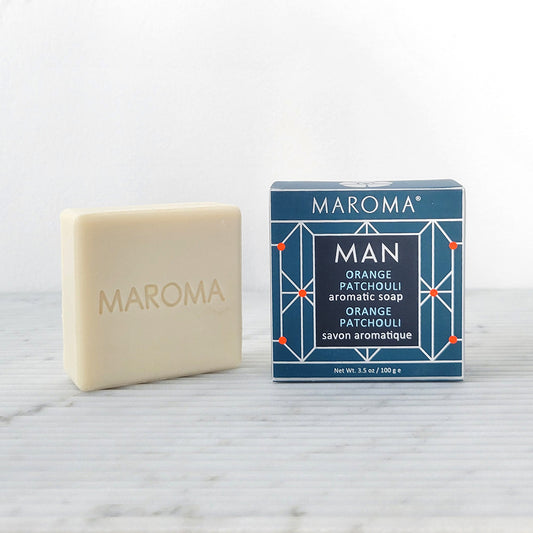 Maroma Grooming Collection Bar Soap for Men, Triple Milled, 100g - Orange Patchouli