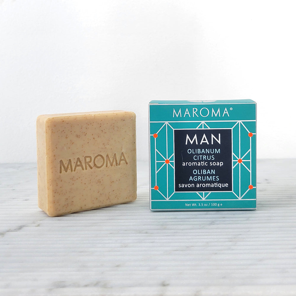 Maroma Grooming Collection Bar Soap for Men, Triple Milled, 100g - Olibanum Citrus