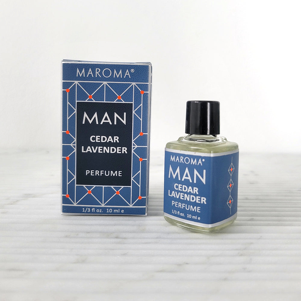 Maroma Grooming Collection Perfume Oil, Orange Patchouli, Cedar Lavender, Olibanum Citrus or Tonka Vetiver, 10ml - Cedar Lavender