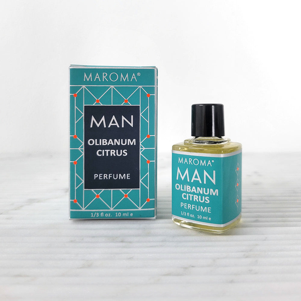 Maroma Grooming Collection Perfume Oil, Orange Patchouli, Cedar Lavender, Olibanum Citrus or Tonka Vetiver, 10ml - Olibanum Citrus