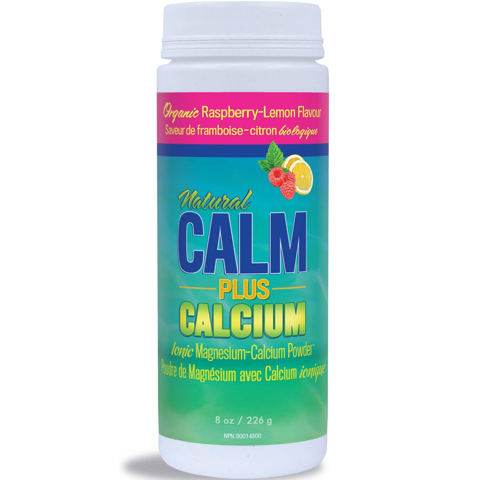 Raspberry-Lemon Flavour, 226g | Natural Calm Plus Calcium Ionic Magnesium Powder // raspberry-lemon flavour