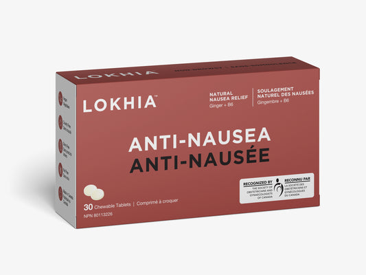30 Chewable Tablets | Lokhia Anti-Nausea lemon chewable tablets 30 count travel pack