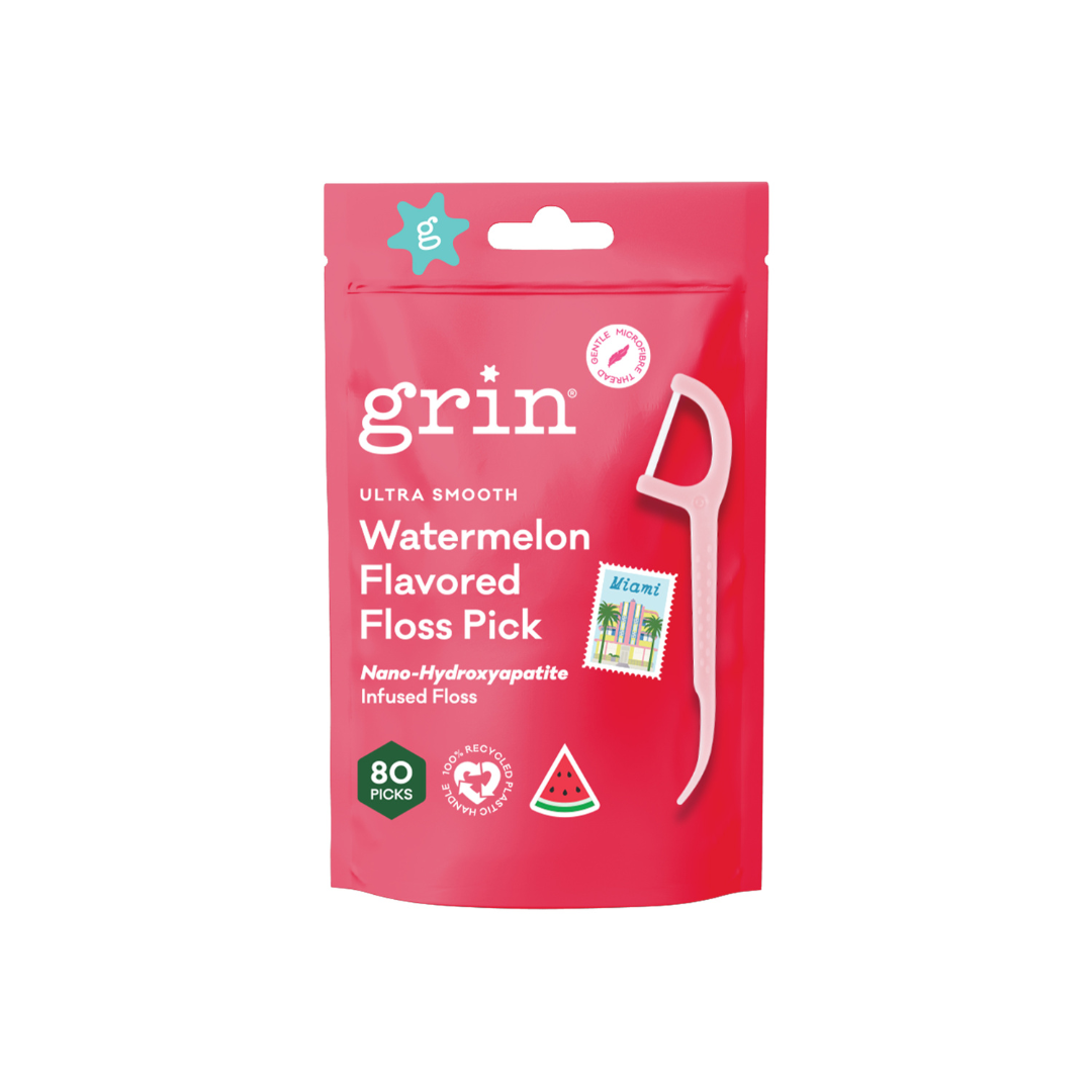 Grin Flavour Floss Picks, Watermelon