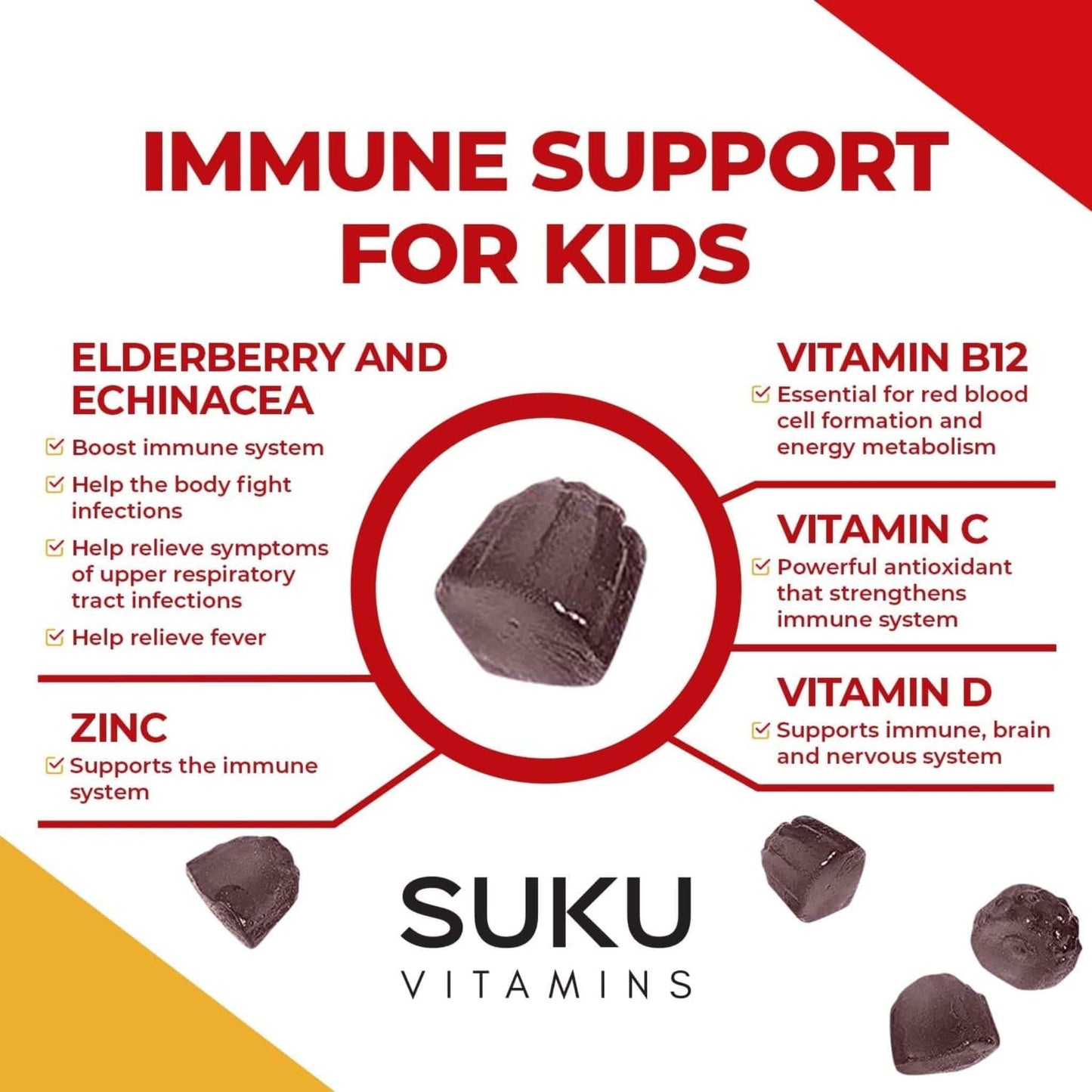 Orange Flavour, 60 Gummies | SUKU Vitamins Kids Super Immunity