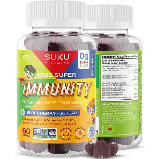 Orange Flavour, 60 Gummies | SUKU Vitamins Kids Super Immunity