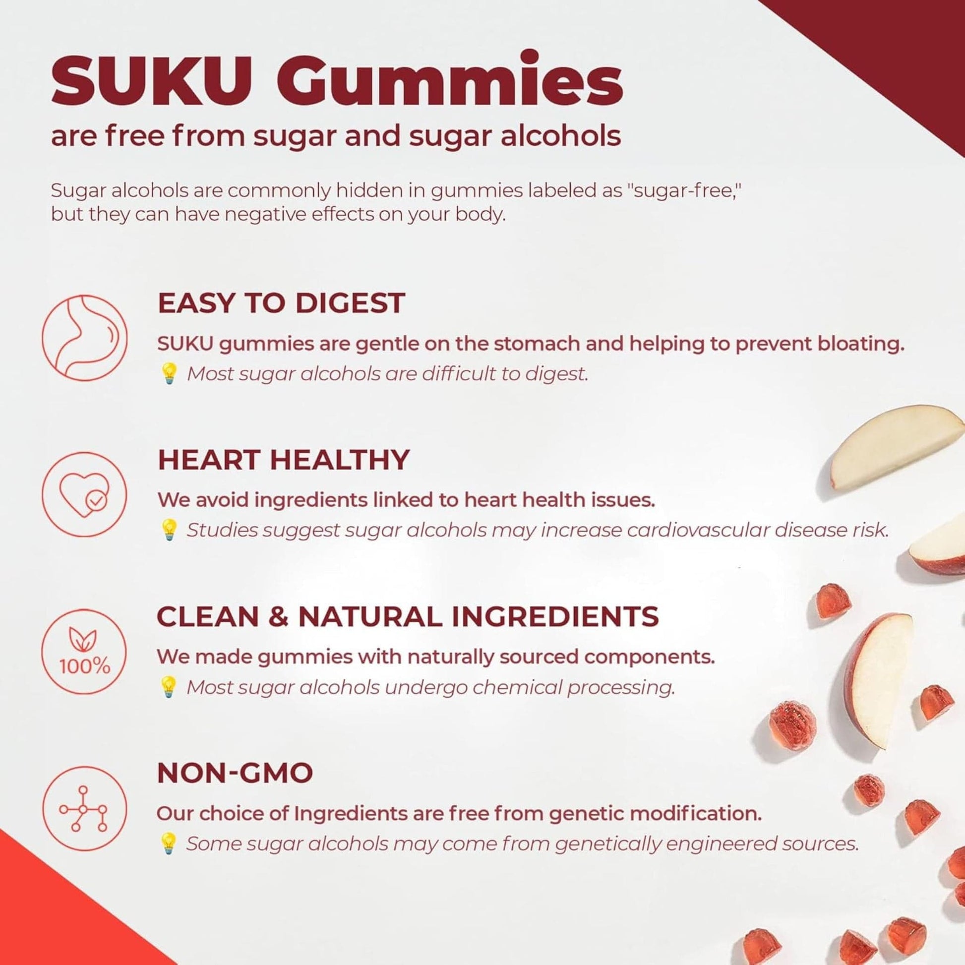 Natural Apple Flavour, 60 Gummies | Suku Vitamins Appley Ever After (Apple Cider Vinegar Gummies with Mother)
