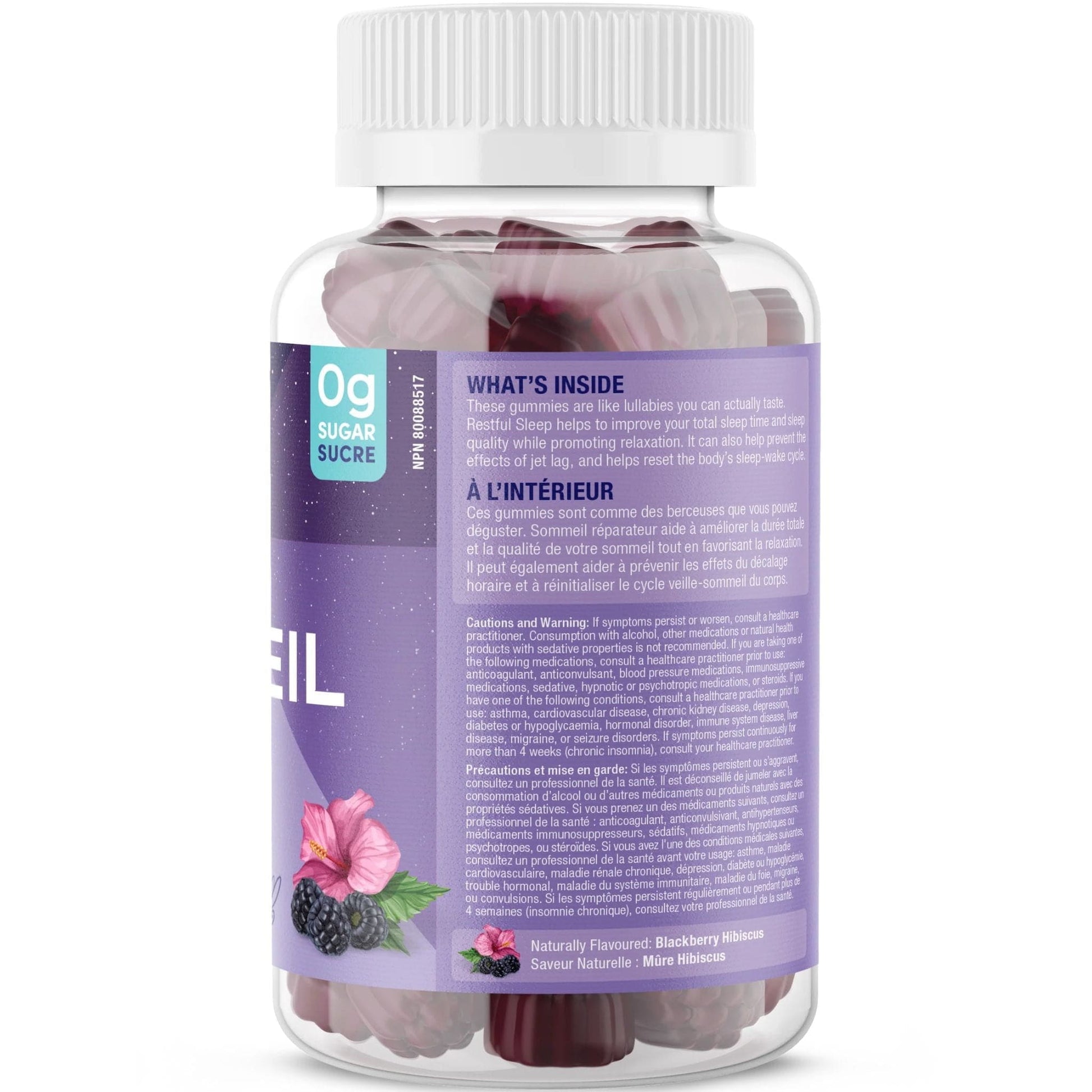 Blackberry and Hibiscus Flavour, 60 Gummies | Suku Vitamins Restful Sleep (Melatonin, L-Theanine & GABA)