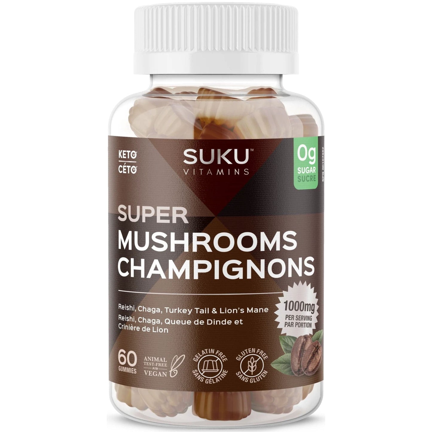 Espresso Decaffeinated Flavour, 60 Gummies | Suku Vitamins Super Mushrooms