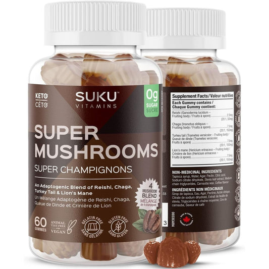 Espresso Decaffeinated Flavour, 60 Gummies | Suku Vitamins Super Mushrooms