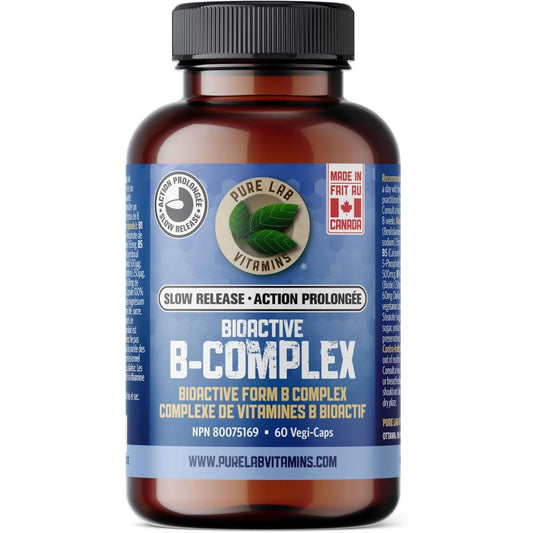 60 Vegetable Capsules | Pure Lab Vitamins Bioactive B-Complex Slow Release