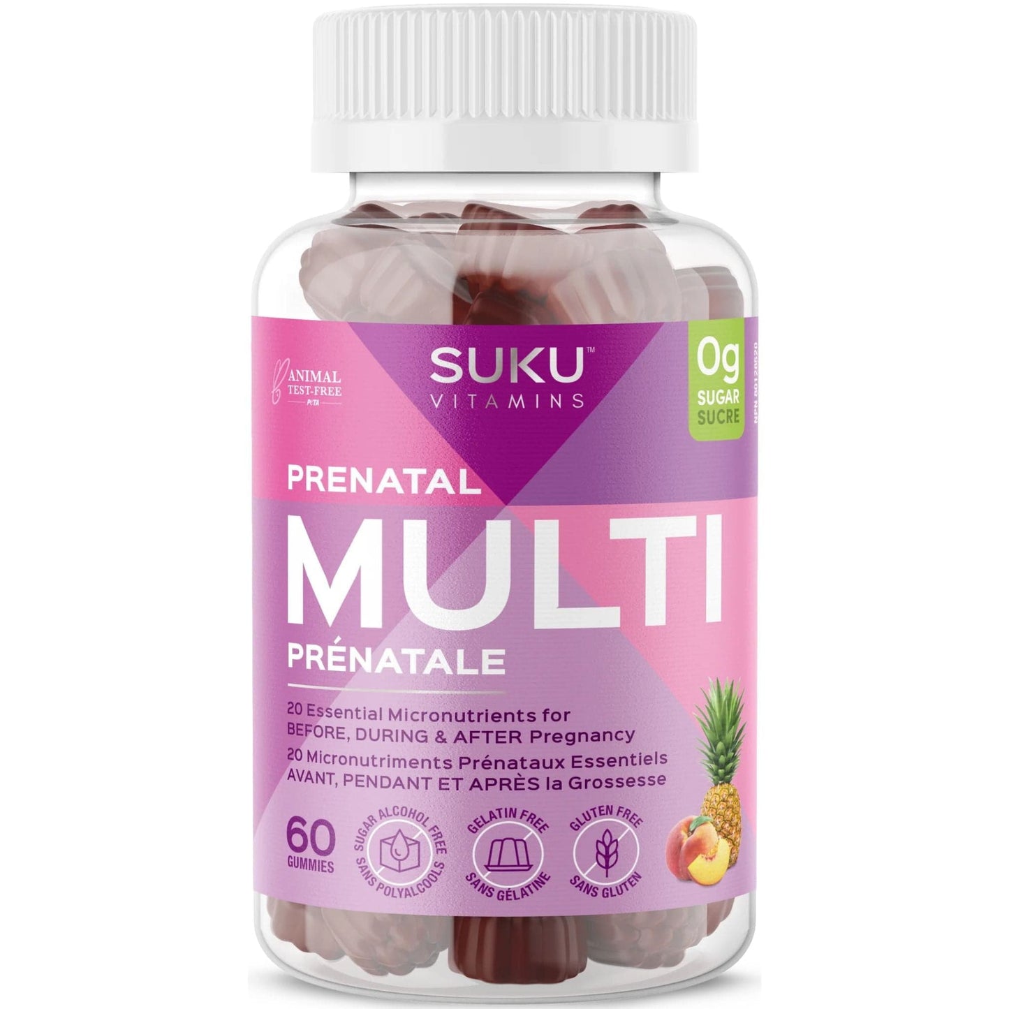 Pineapple and Peach Flavour, 60 Gummies | SUKU Vitamins The Complete Prenatal