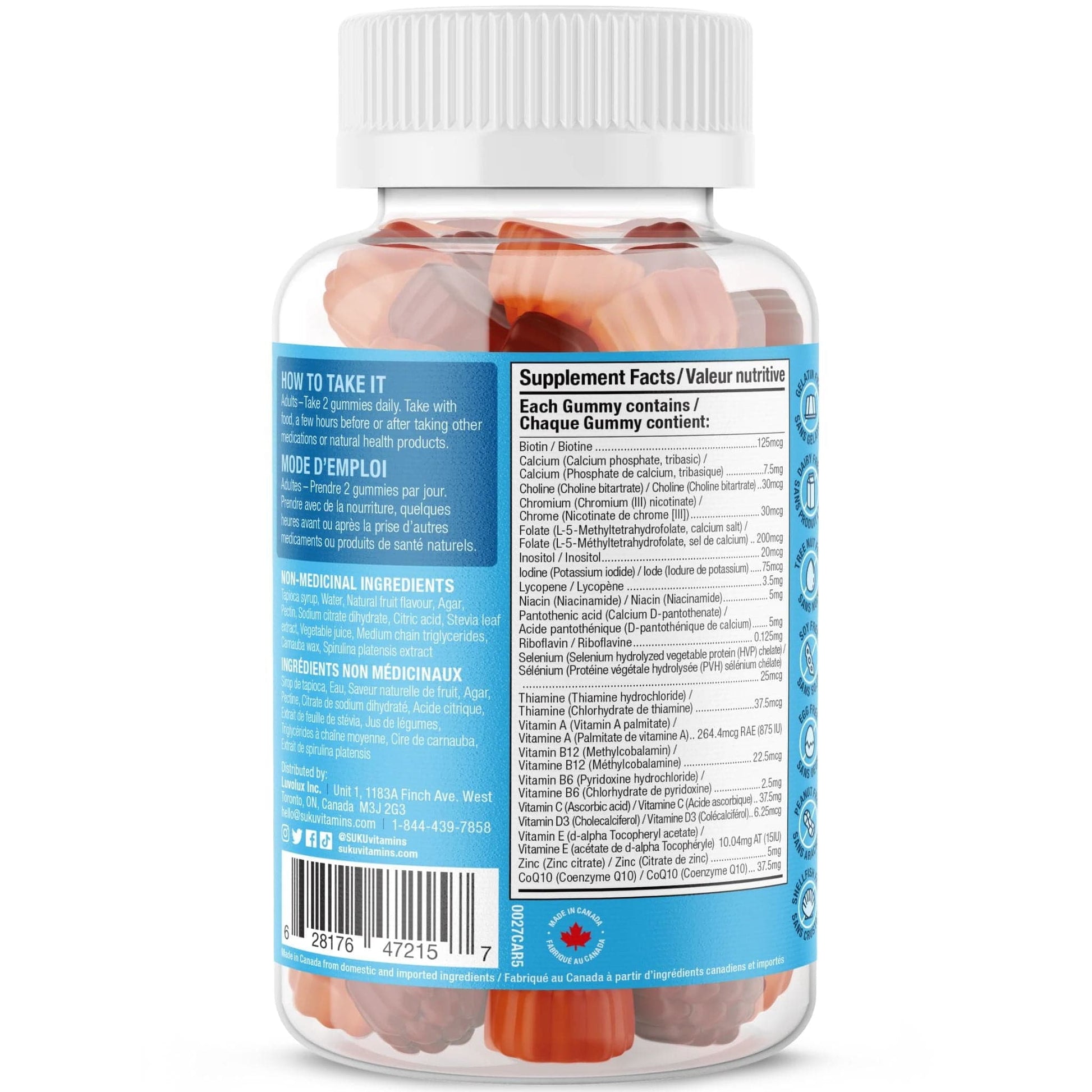 Blueberry and Watermelon Flavour, 60 Gummies | SUKU Vitamins The Complete Men's Multivitamin