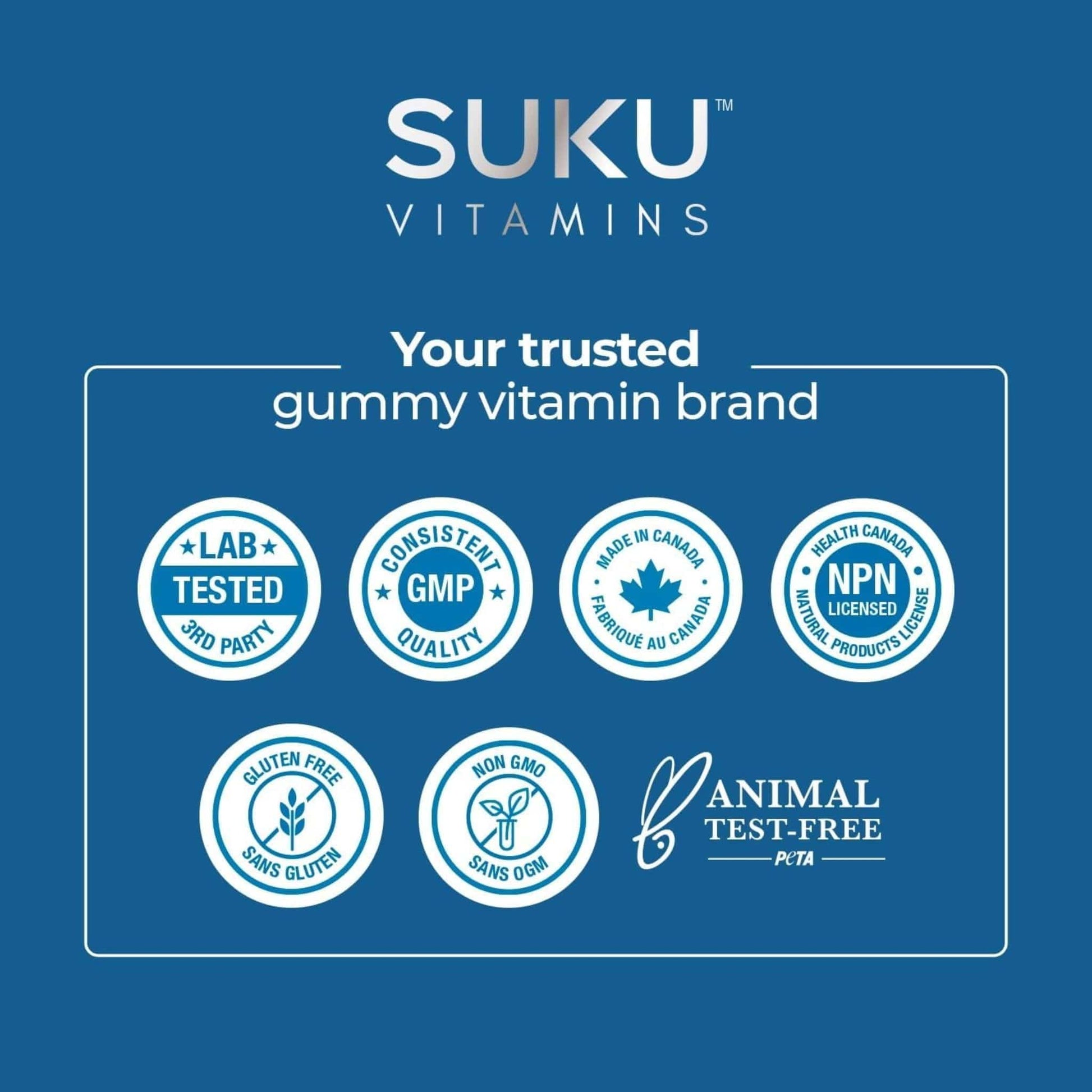 Blueberry and Watermelon Flavour, 60 Gummies | SUKU Vitamins The Complete Men's Multivitamin