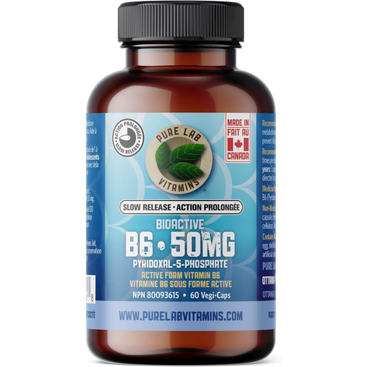 60 Vegetable Capsules | Pure Lab Vitamins Bioactive B6 50 MG Slow Release Pyridoxal-5-Phosphate